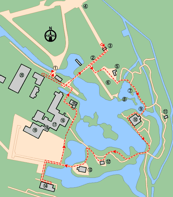 Ground plan of Katsura-Rikyu
