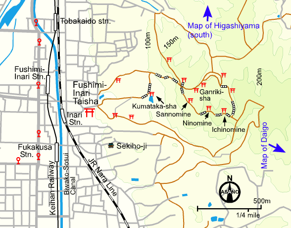 Map of Fushimi-inari Taisha