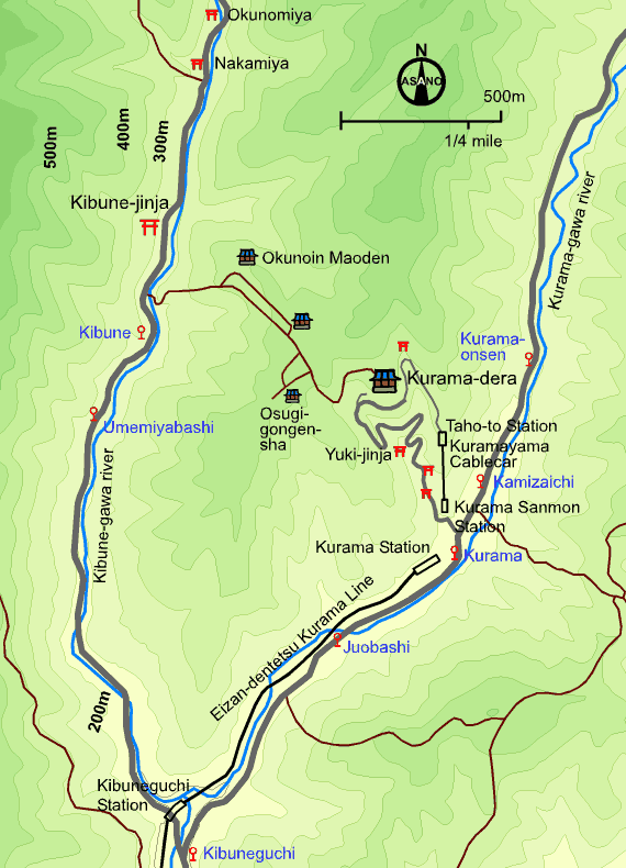 Map of Kurama and Kibune